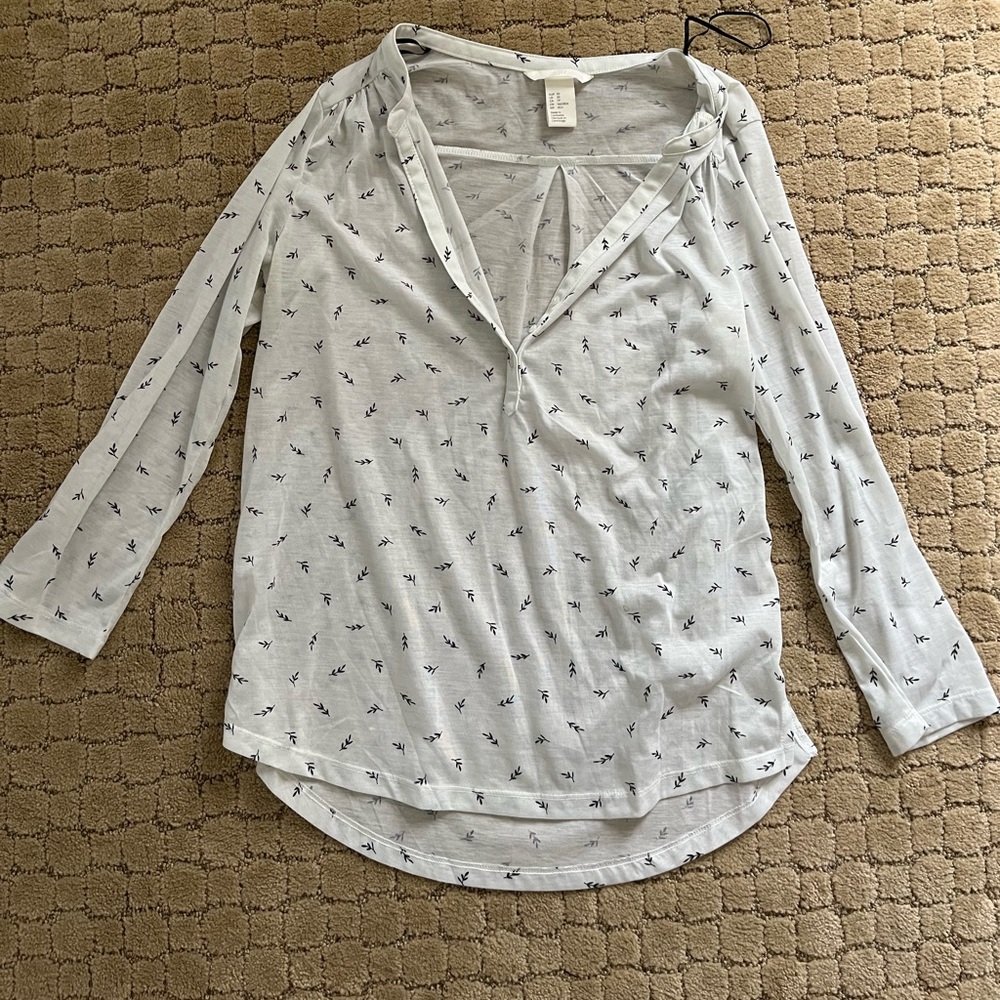 White see through button up top